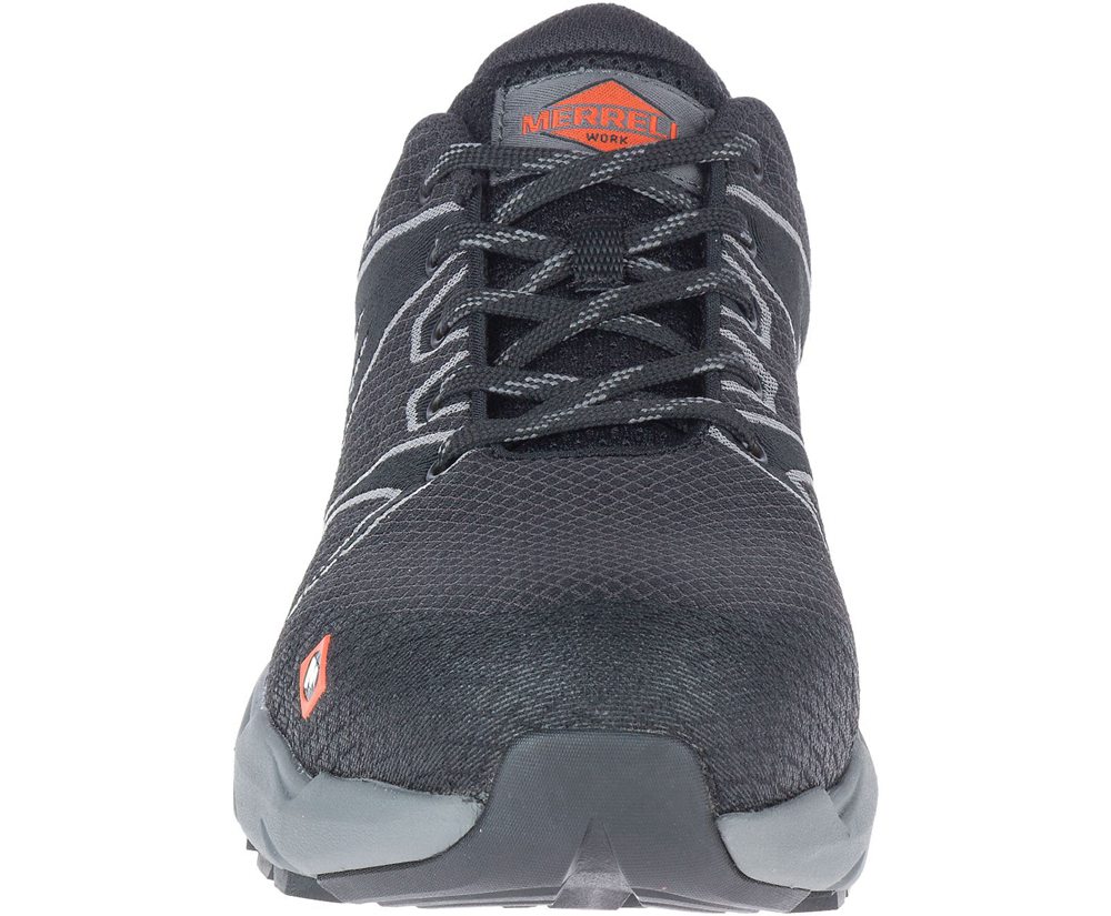 Merrell Work Shoes Black - Fullbench 55 Alloy Toe - Mens 01MZKIUYR